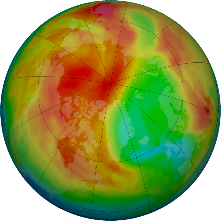 Arctic ozone map for 03 February 2010